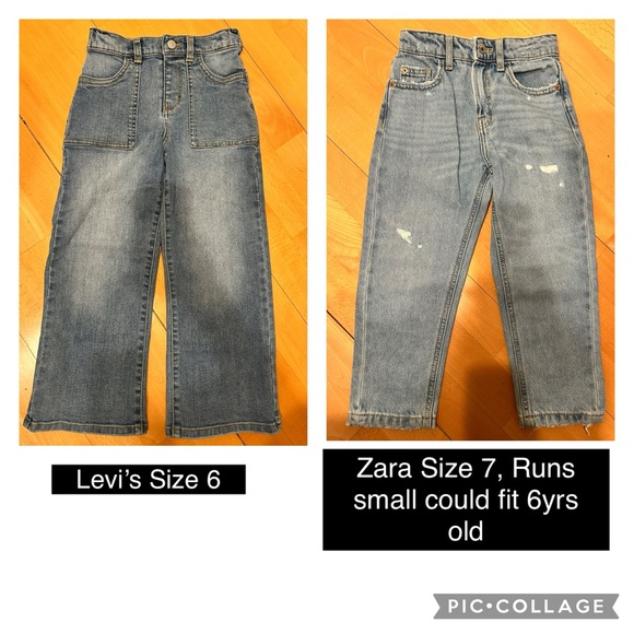 Girl’s Levi’s and Zara jeans- Size 6&7 - Picture 2 of 2